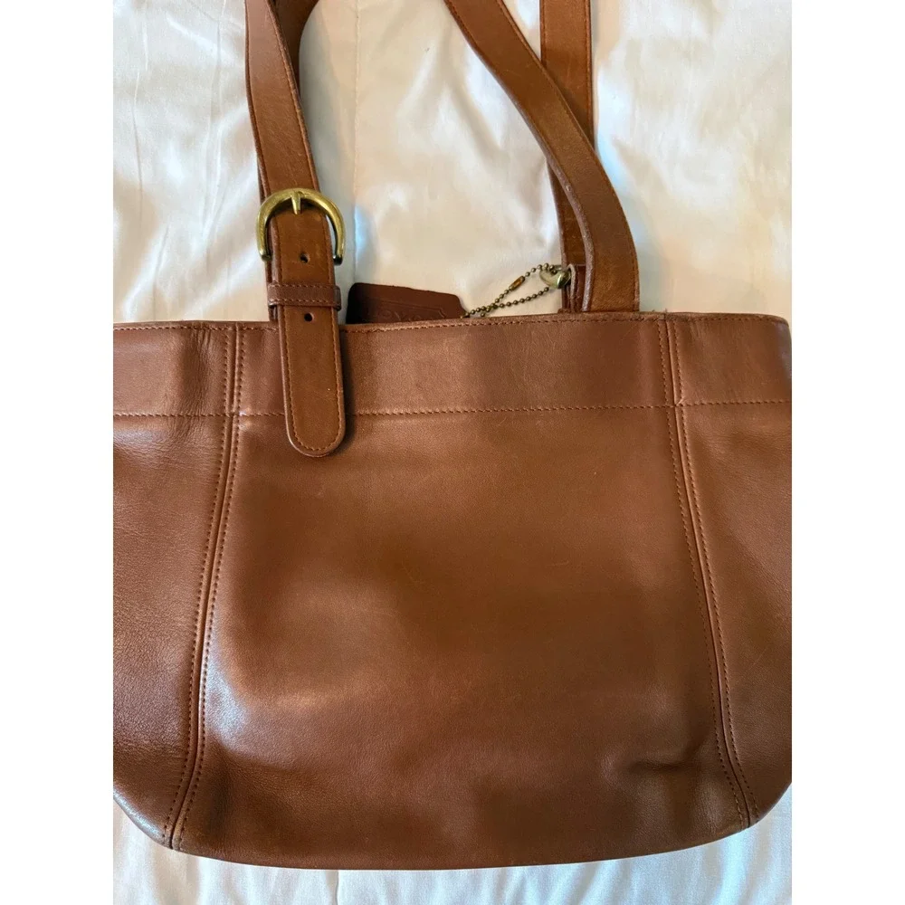 Vintage Coach Brown Leather Tote Bag USA Made G7H-4157 Brass Hardware Handbag